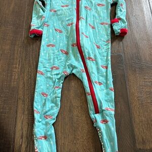 Kids UFO Print One Piece Pajama - Blue and Red Kickee Pants